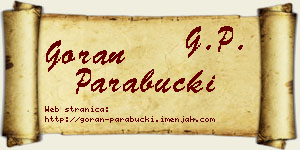 Goran Parabucki vizit kartica
